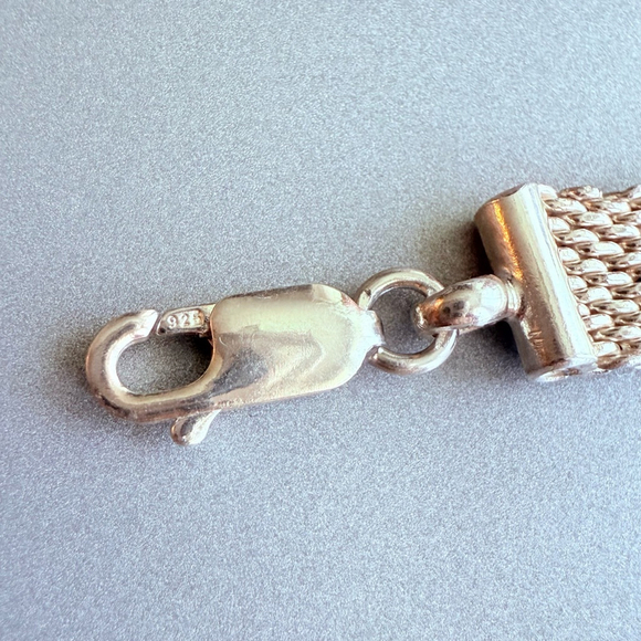 Modern Mesh Reflexion Somerset 7.5mm Link Chain Sterling Silver Bracelet Vintage - Picture 4 of 9